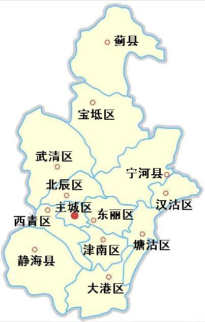 天津市区地图分布图图片